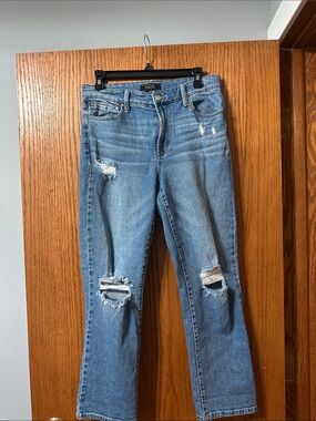 RACHEL Rachel Roy Light Blue Distressed Straight-Leg Jeans